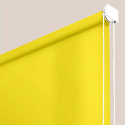 Stores enrouleurs tamisants unis jaune - polyester - sur mesure - sans perçage - motorisé - Fabrication française - Garantie 5 ans