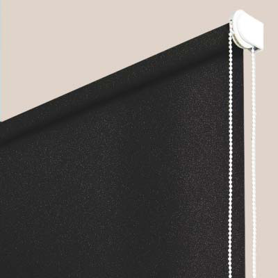 Stores enrouleurs tamisants unis noir - polyester - sur mesure - sans perçage - motorisé - Fabrication française