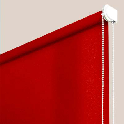 Stores enrouleurs tamisants unis rouge - polyester - sur mesure - sans perçage - motorisé - Fabrication française