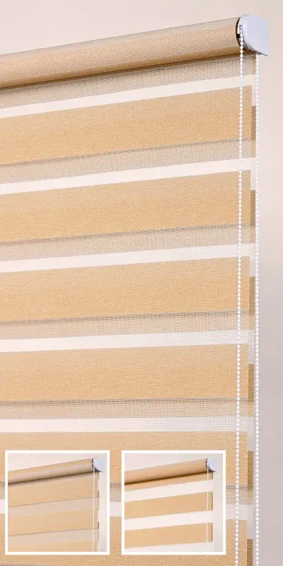 Store enrouleur jour nuit tissu chiné clair sur mesure