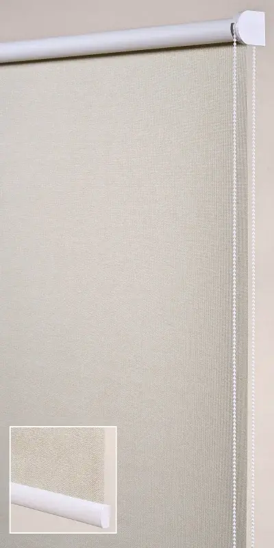 Store enrouleur occultant aspect toile de jute gris sur mesure