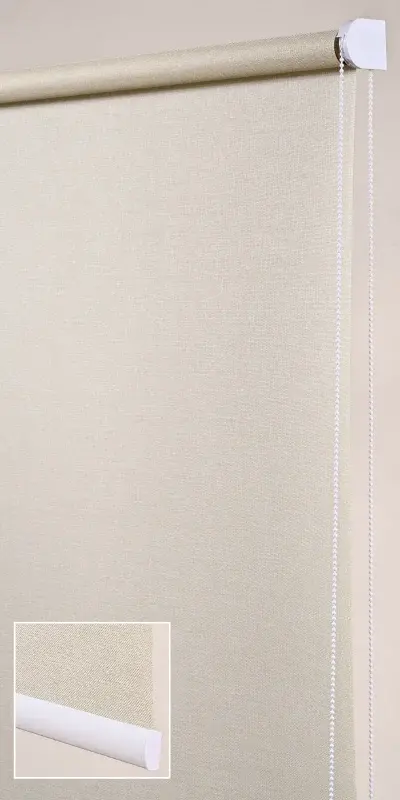 Store enrouleur tamisant aspect toile de jute taupe sur mesure